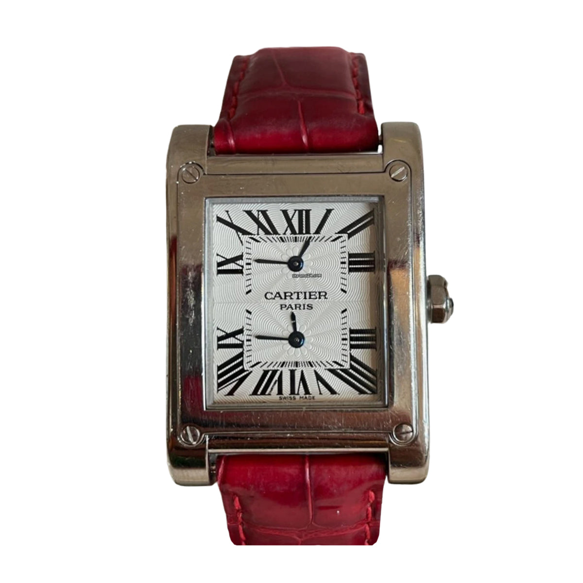 Cartier Tank Dual Time White Gold