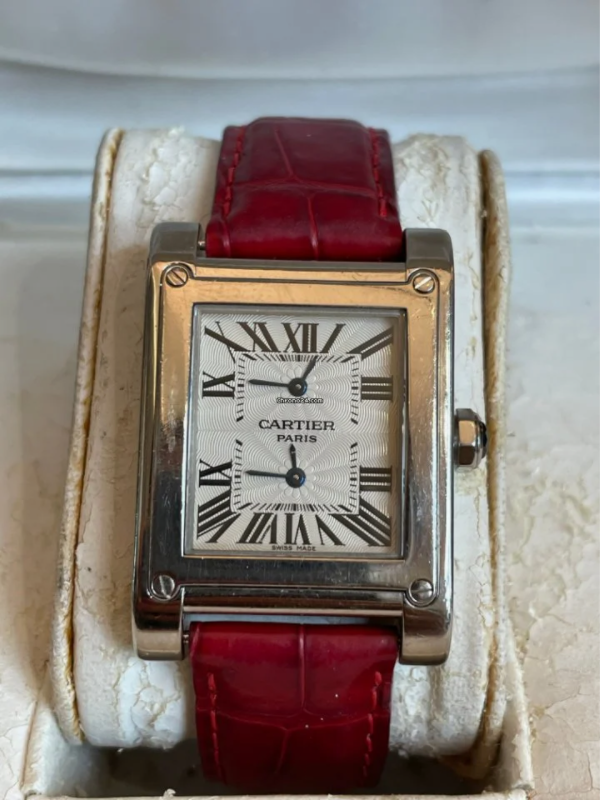 Cartier Tank Dual Time White Gold